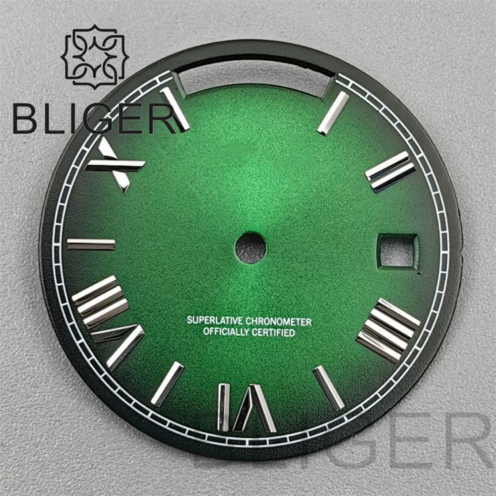 29MM Miyota 8285 Dial Roman numeral Sunburst dual calendar scale dial modified