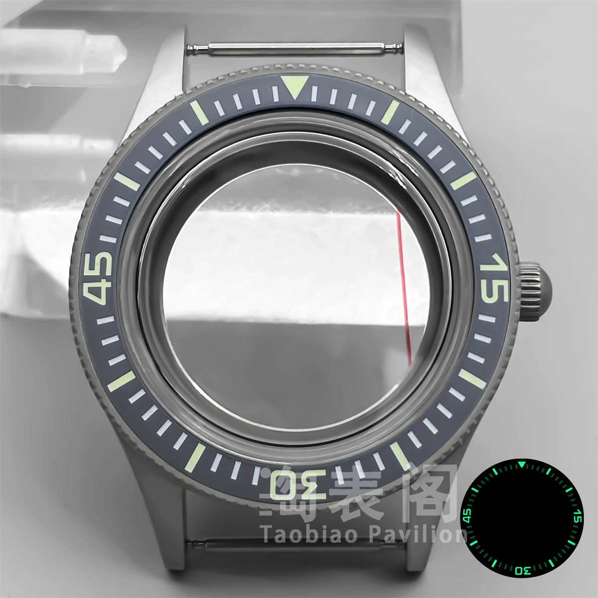 40MM titanium-coated Fifty Fathoms Watch Case Luminous Bezel Domed Sapphire for NH35 36 ETA2824 PT5000 movement 10Bar