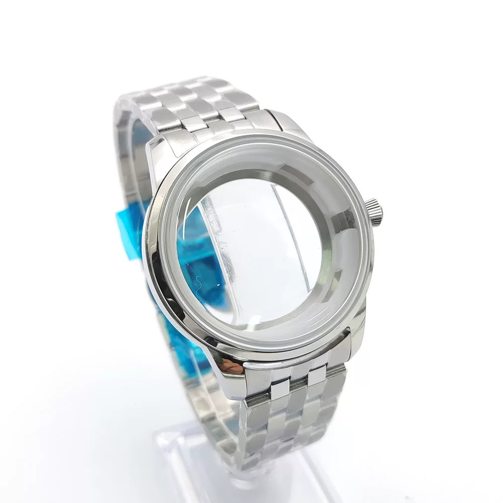 40mm Cocktail Case Sapphire Crystal with Strap NH35A/NH36A/4R/38 Movement Stainless Steel fit 35mm Dial