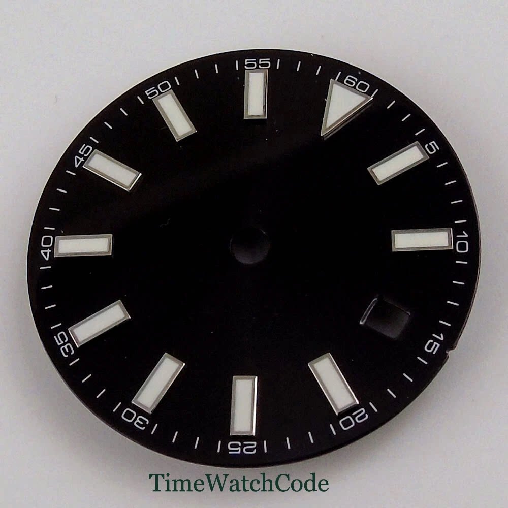 Sterile 29mm Watch Dial ETA2824 PT5000 NH35 Calendar Window Accessories Green Luminous 60 number