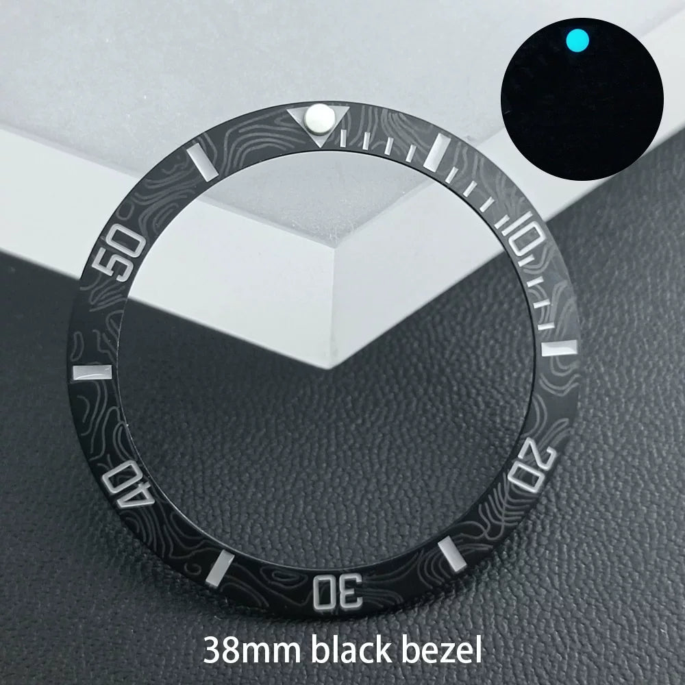 Ceramic SUB bezel carbon brazing pattern ceramic ring luminous ceramic ring original water ghost ring modified bezel