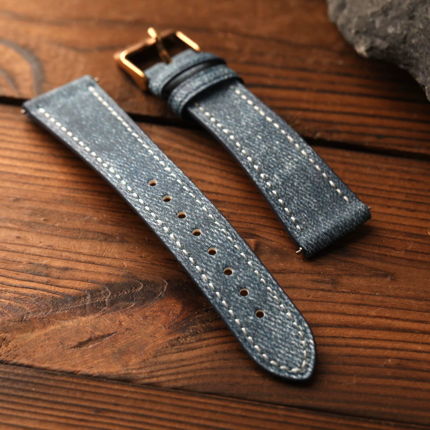 Handmade Jeans Texture cowhide leather strap 18 19 20MM quick release soft ultra-thin leather band Vintage