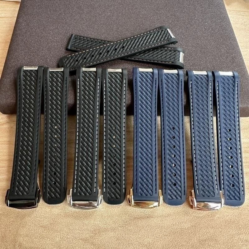 20mm High Quality Rubber Band Seamaster 150/300 Strap AT150 Gold Pin Captain Bumblebee Diver band