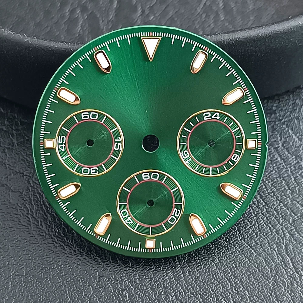 29Mm VK63 Dial luminous suitable for multi-function quartz movement Chronograph and supports customized logo.