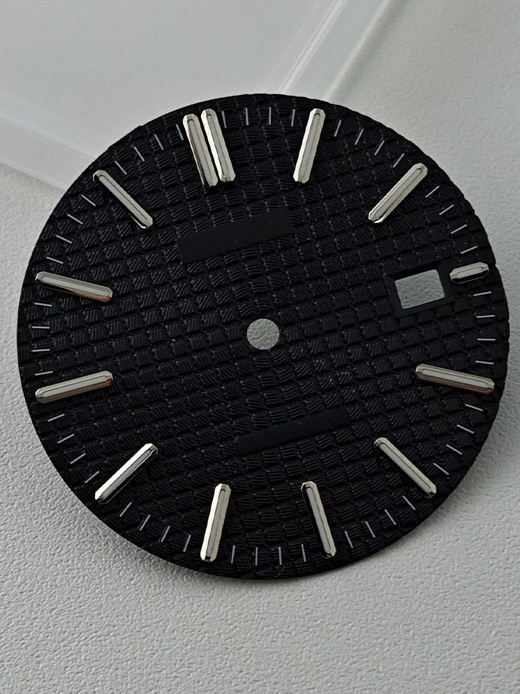 Full Sterile 31.8mm Waffle Dial green luminous dial for NH35 mechanical movement PRX Royal Oak AP etc