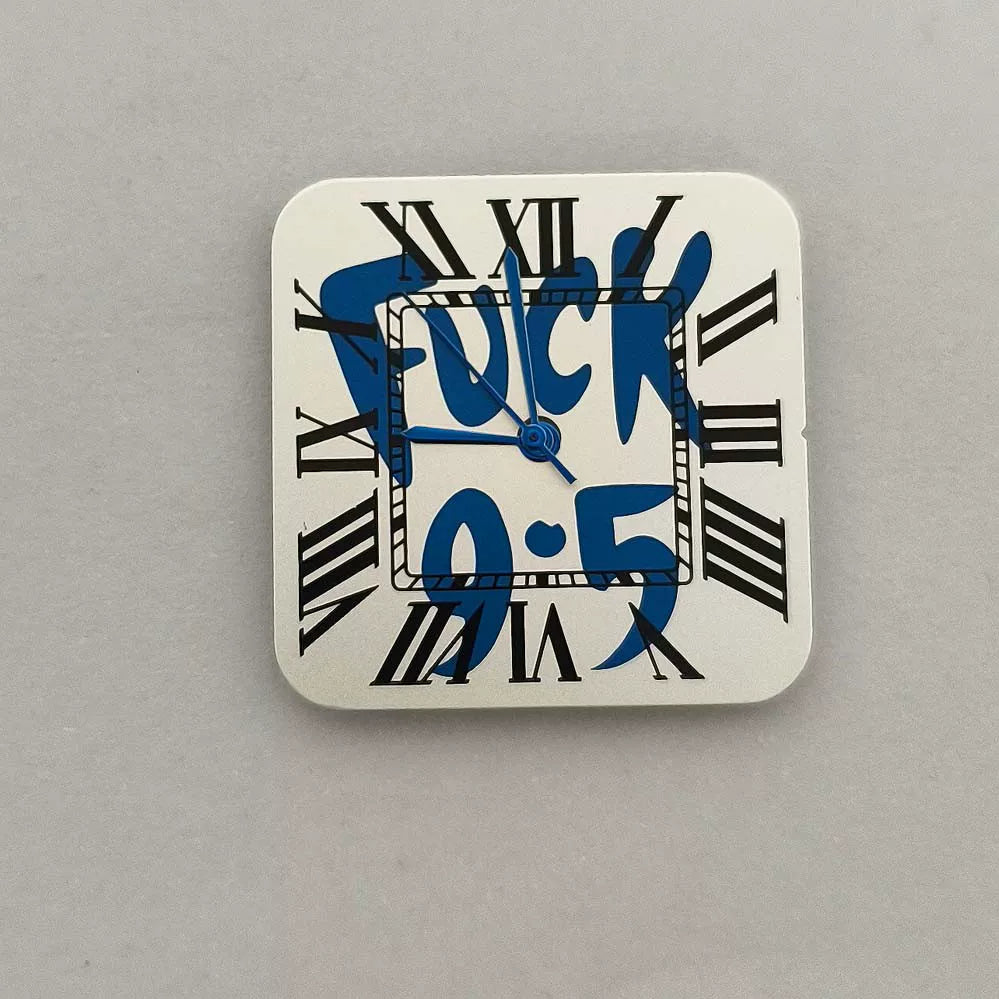 27MM square dial graffiti blue hands for Japanese NH35/NH36 movements no lume Santos Mod Part