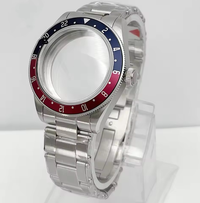 39MM BB58 Watch Case with Oyster Bracelet dome sapphire glass case for NH35NH36ETA2824 movement