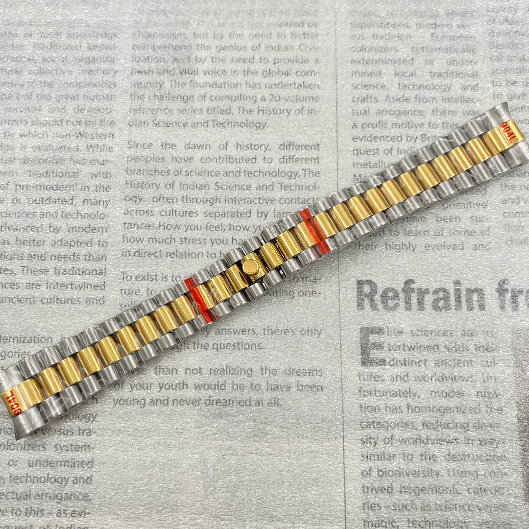 20MM presidential Bracelet strap invisible buckle silver black gold rose gold two tone etc solid stainless steel folding watch band for submriner yacht master datejust explorer