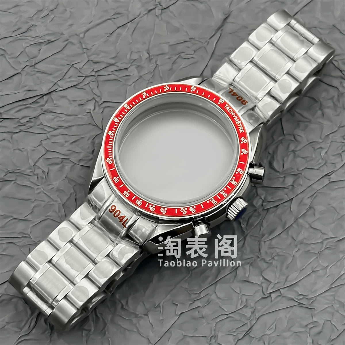 Mineral Crystal Speedmaster Watch Case 40mm Stainless Steel Polished VK63 Movement Domed 5ATM