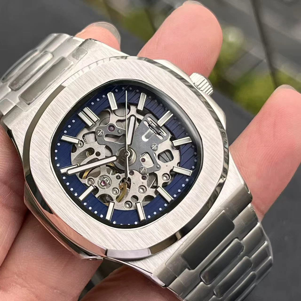41Mm Skeleton Nautilus watch Mod NH70 – Tandorio Watches