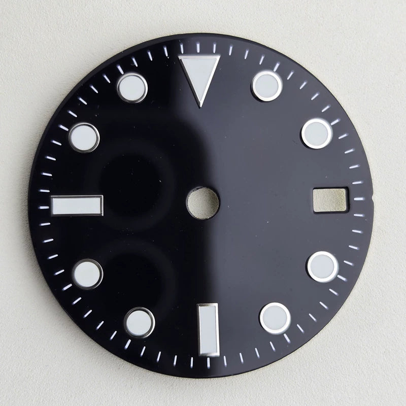 Enamel Dial Sub style 28.5MM Watch Accessories Full Sterile for NH35/36 Movement Blue Lume