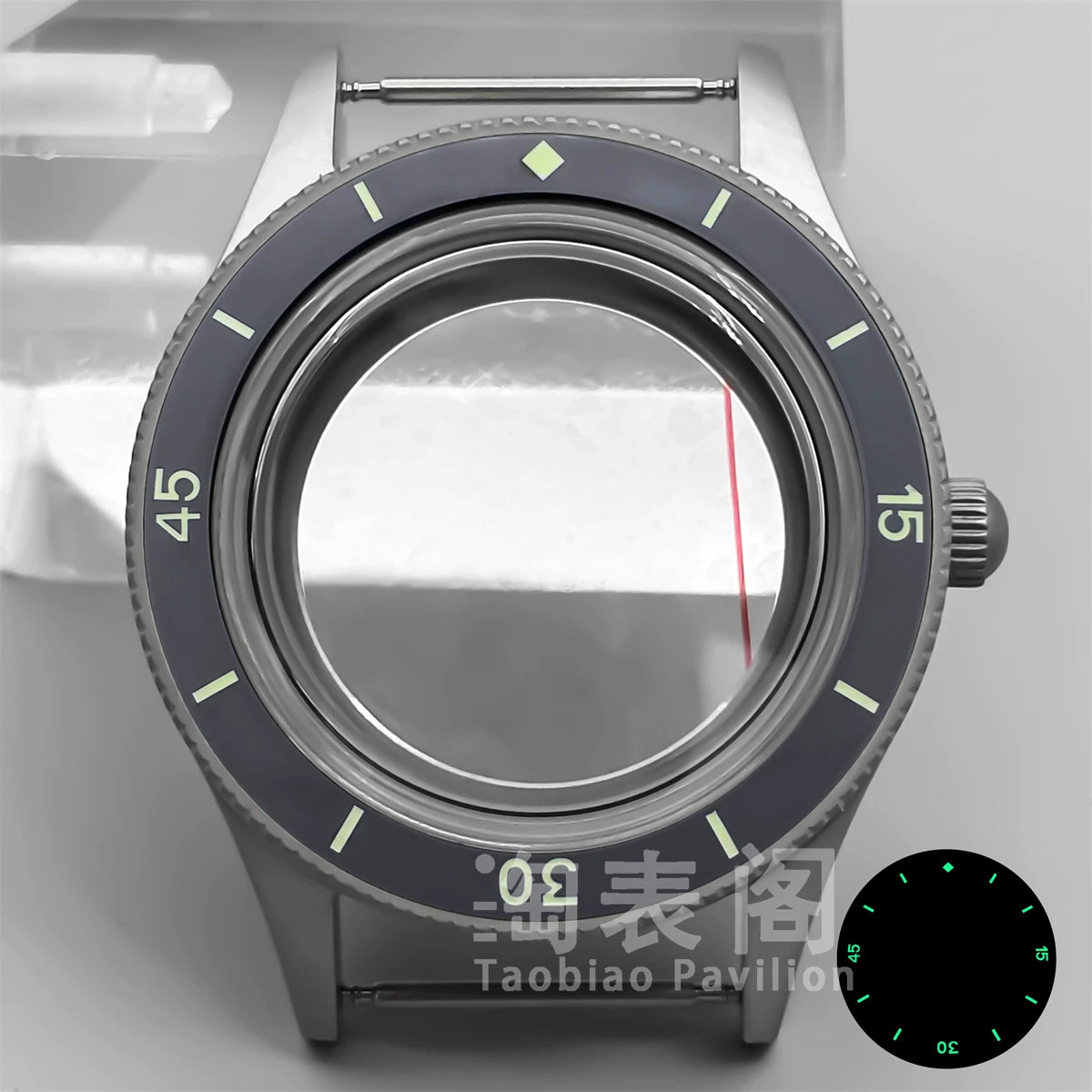 40MM titanium-coated Fifty Fathoms Watch Case Luminous Bezel Domed Sapphire for NH35 36 ETA2824 PT5000 movement 10Bar