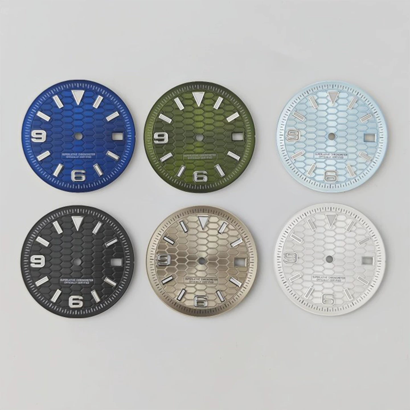 31mm / 29mm Land-Dweller Dial honey comb texture for Nh35 movement green luminous with hands