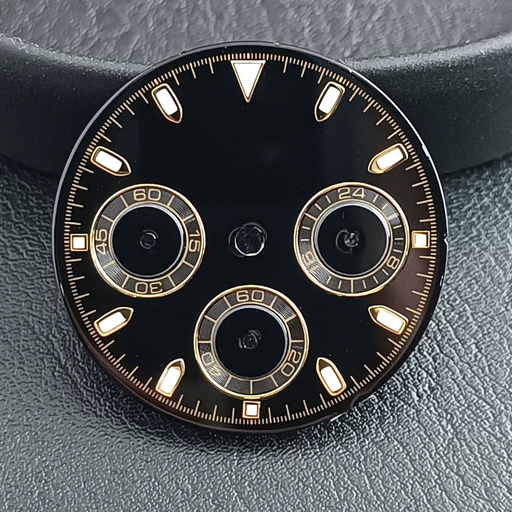 29Mm VK63 Dial luminous suitable for multi-function quartz movement Chronograph and supports customized logo.