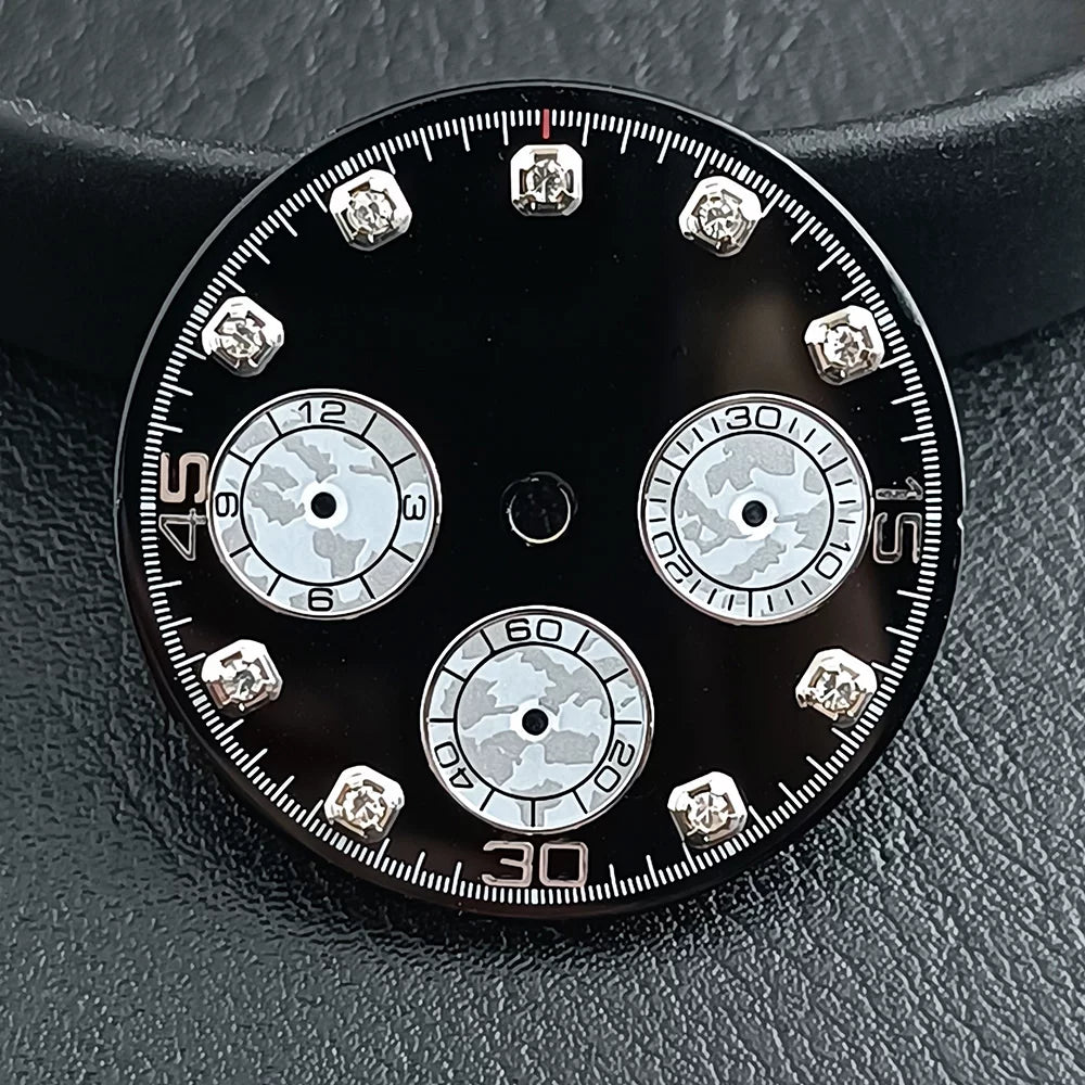 29Mm VK63 Dial luminous suitable for multi-function quartz movement Chronograph and supports customized logo.