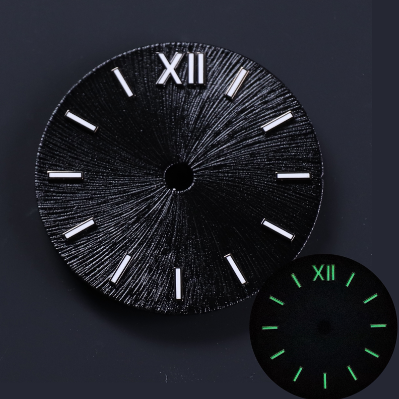 Radiation pattern Dial 28.5mm for NH35 34 36 38 movment no date window crown at 3 and 3.8