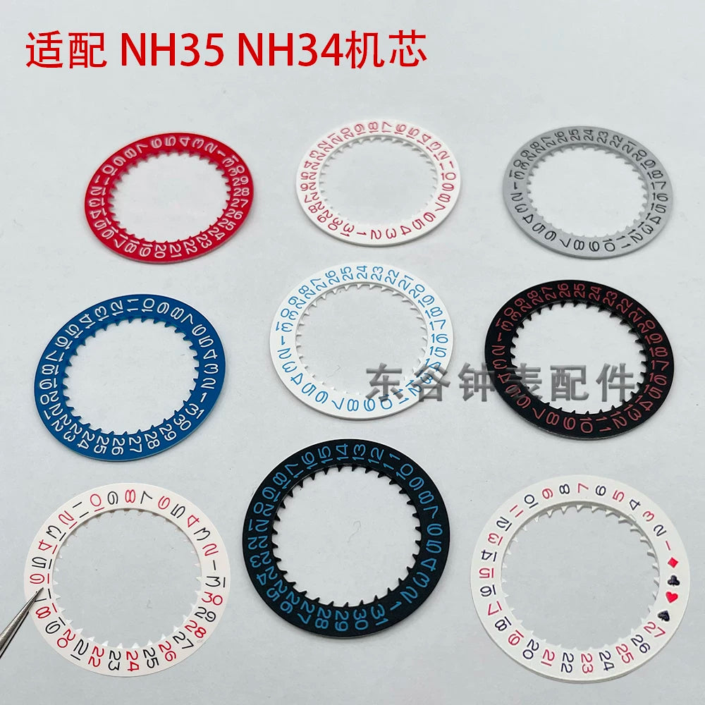 NH34 NH35 movement calendar disc night disc Calendar wheel 3 /3.8 crown position red yellow black grey green blue luminous