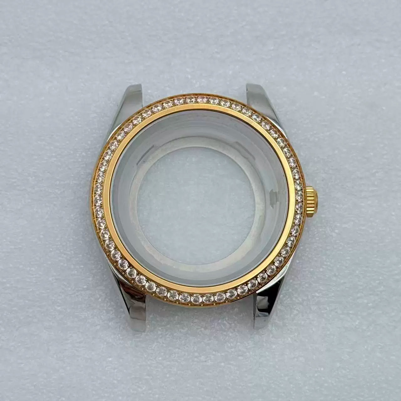 MIyota 8285 watch case Smooth bezel fluted diamond sapphire 316 stainless steel 31mm dial 10ATM