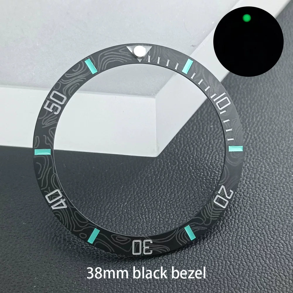 Ceramic SUB bezel carbon brazing pattern ceramic ring luminous ceramic ring original water ghost ring modified bezel