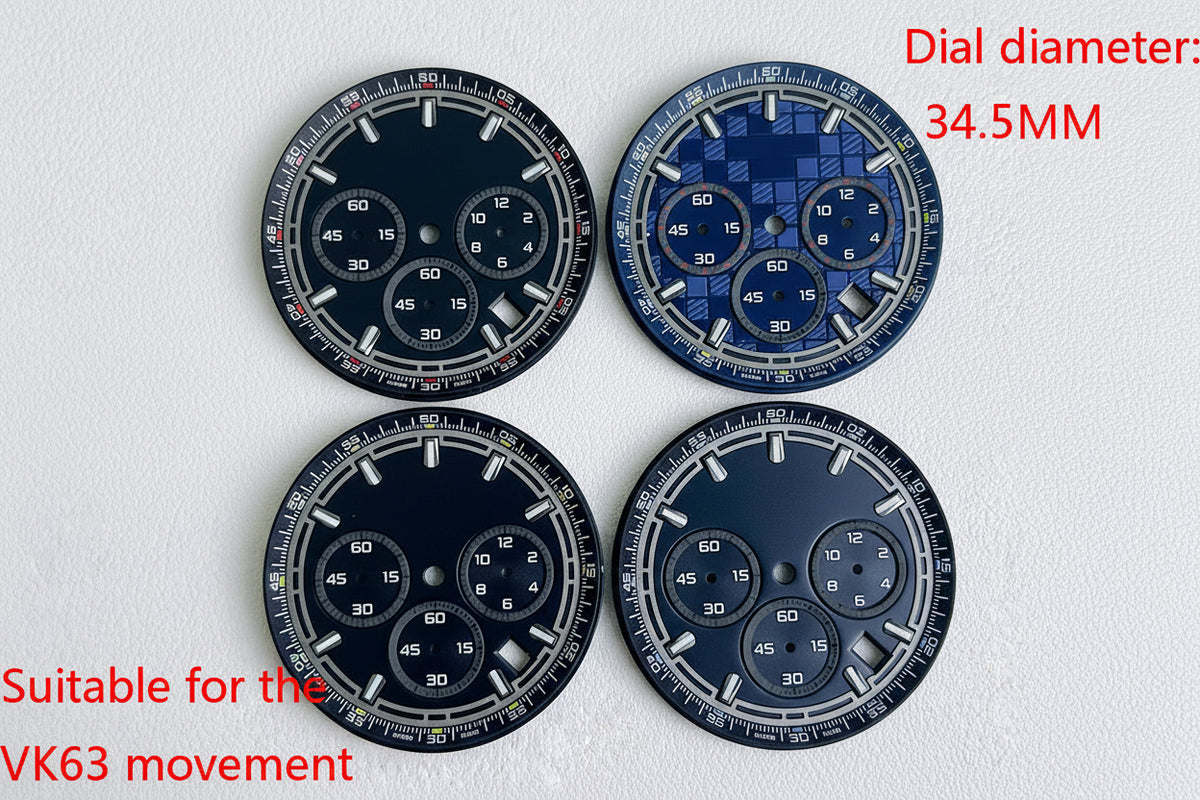 34.5MM Dial for VK63 VK67 Multifunctional Geen Luminous