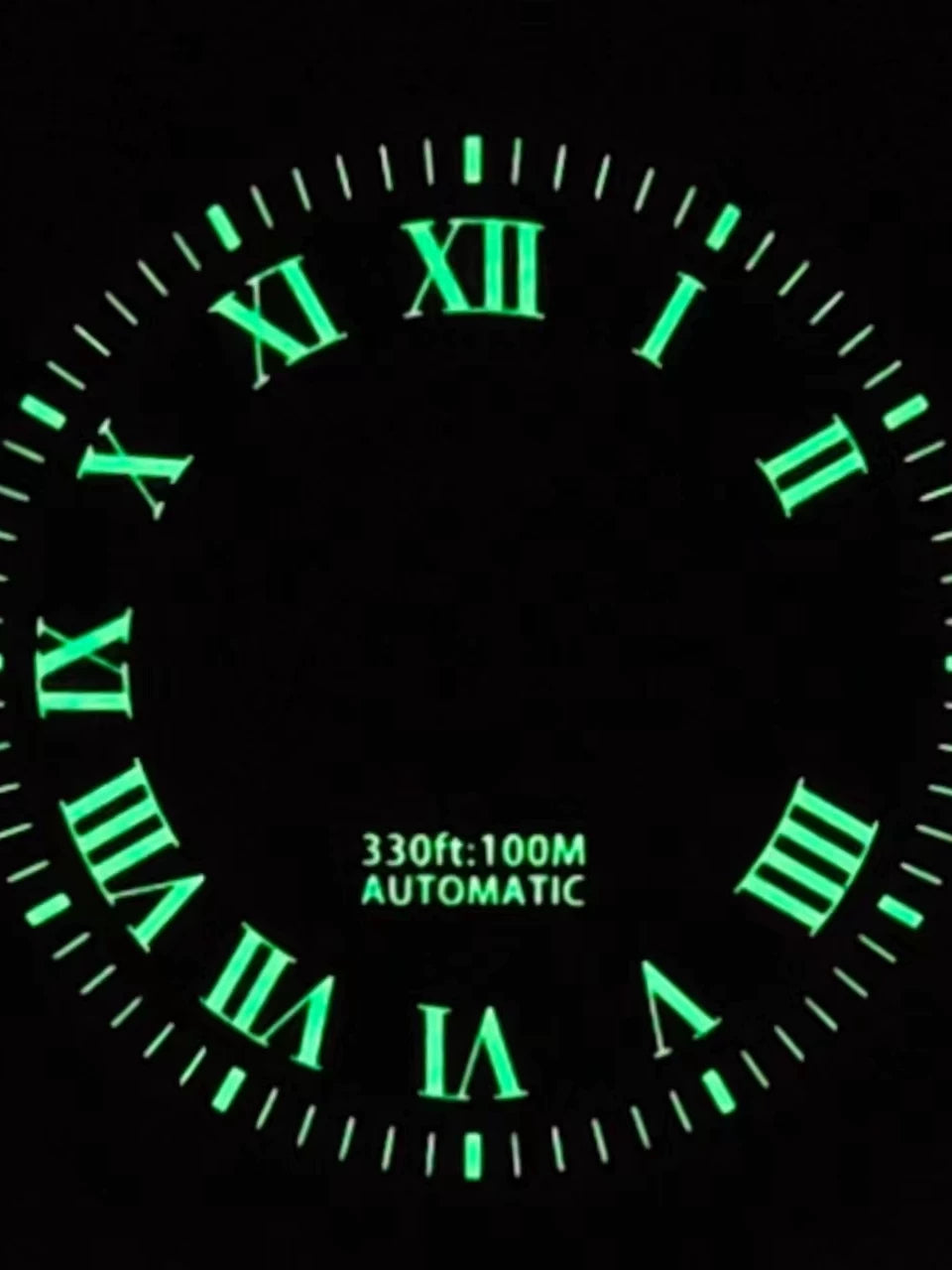 29mm NH36 Dial Day DateWindow Classic Roman Number Marker Green