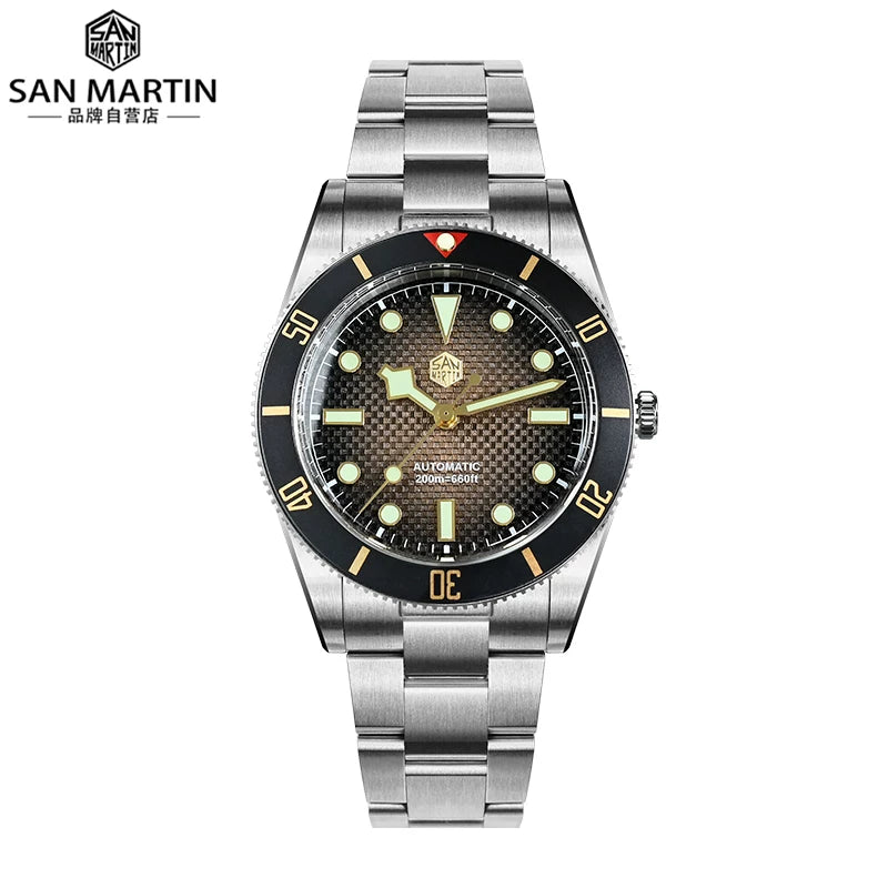 37mm BB54 Mod San Martin diving watch black bay 54 20ATM ST2130 SN0138B AR Sapphire