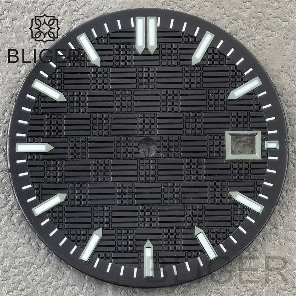 31mm Sterile Dial logo-free green luminous dial for NH35 movement 3 o'clock date