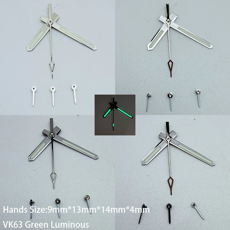 VK63 Avenger hands high-quality batch flower six-needle green luminous 9x13x14mm+4mmx3