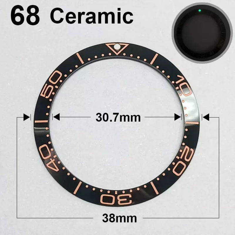 Ceramic Bezel For 42MM Seamaster Case diameter 38mm * 30.7mm