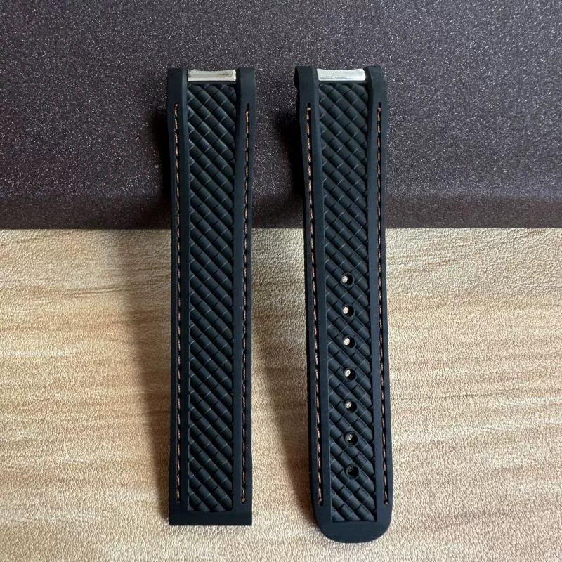 20mm High Quality Rubber Band Seamaster 150/300 Strap AT150 Gold Pin Captain Bumblebee Diver band