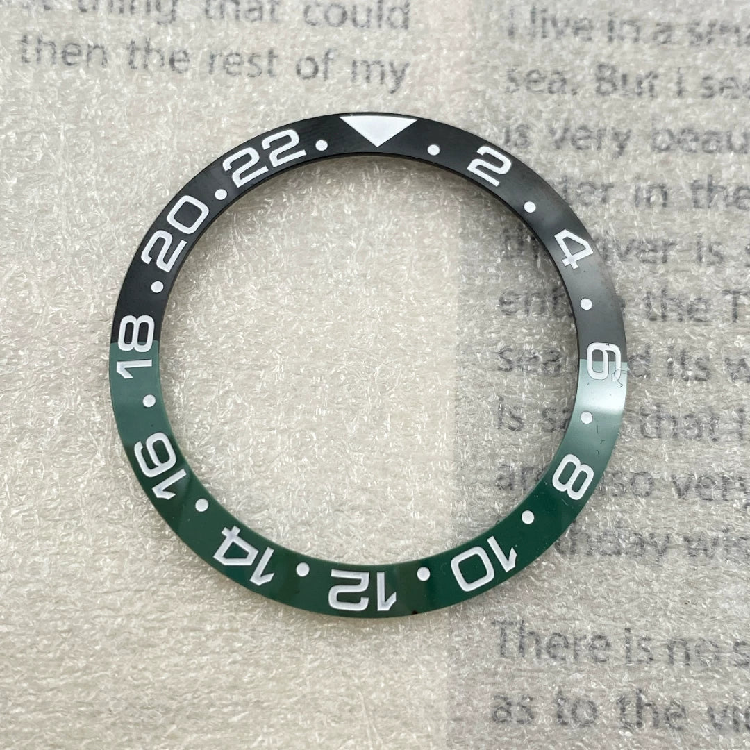 GMT Bezel Insert aluminum bezel 38mm x 30.6mm for GMT MASTER etc case pepsi