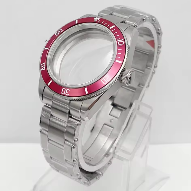 39MM BB58 Watch Case with Oyster Bracelet dome sapphire glass case for NH35NH36ETA2824 movement