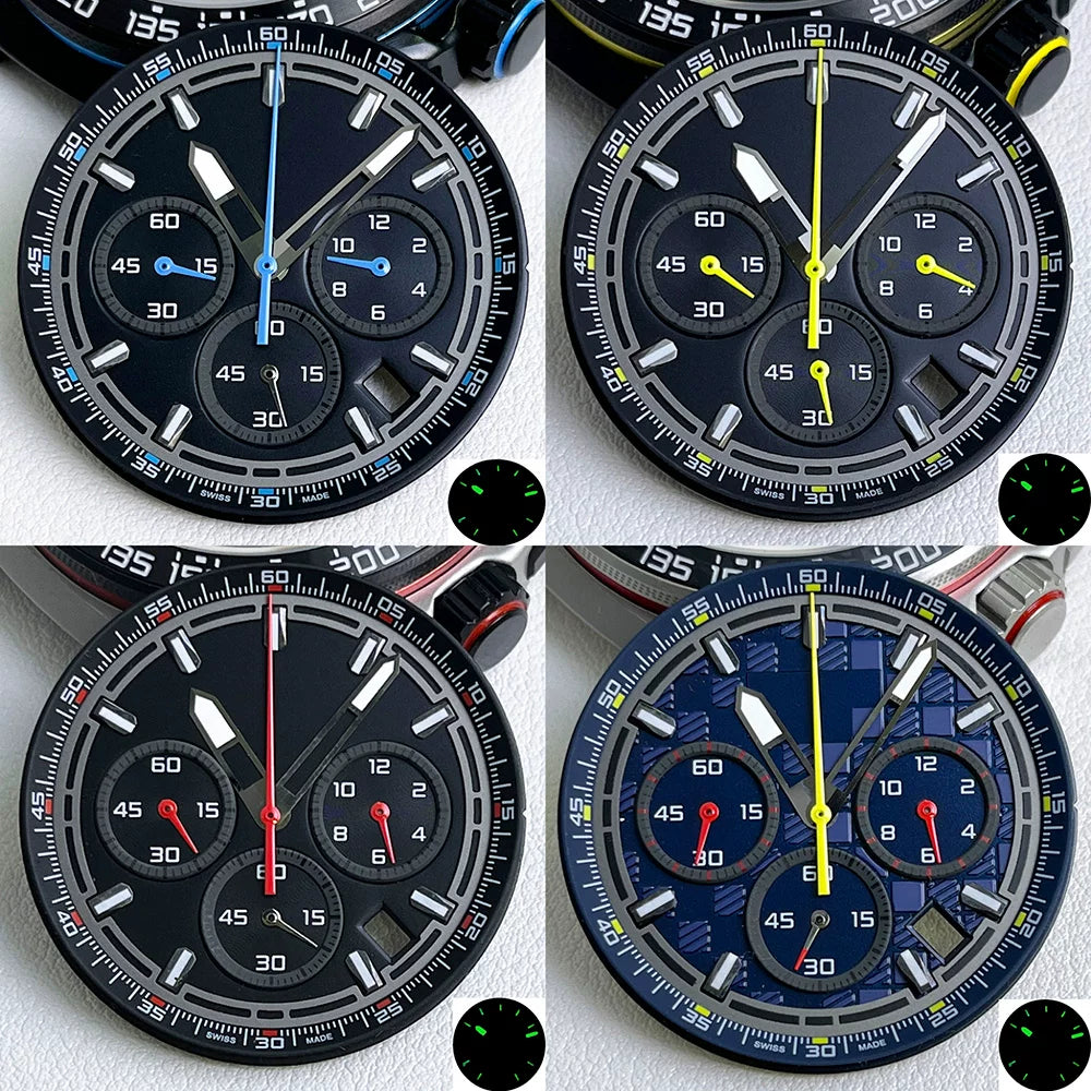 34.5MM Dial for VK63 VK67 Multifunctional Geen Luminous