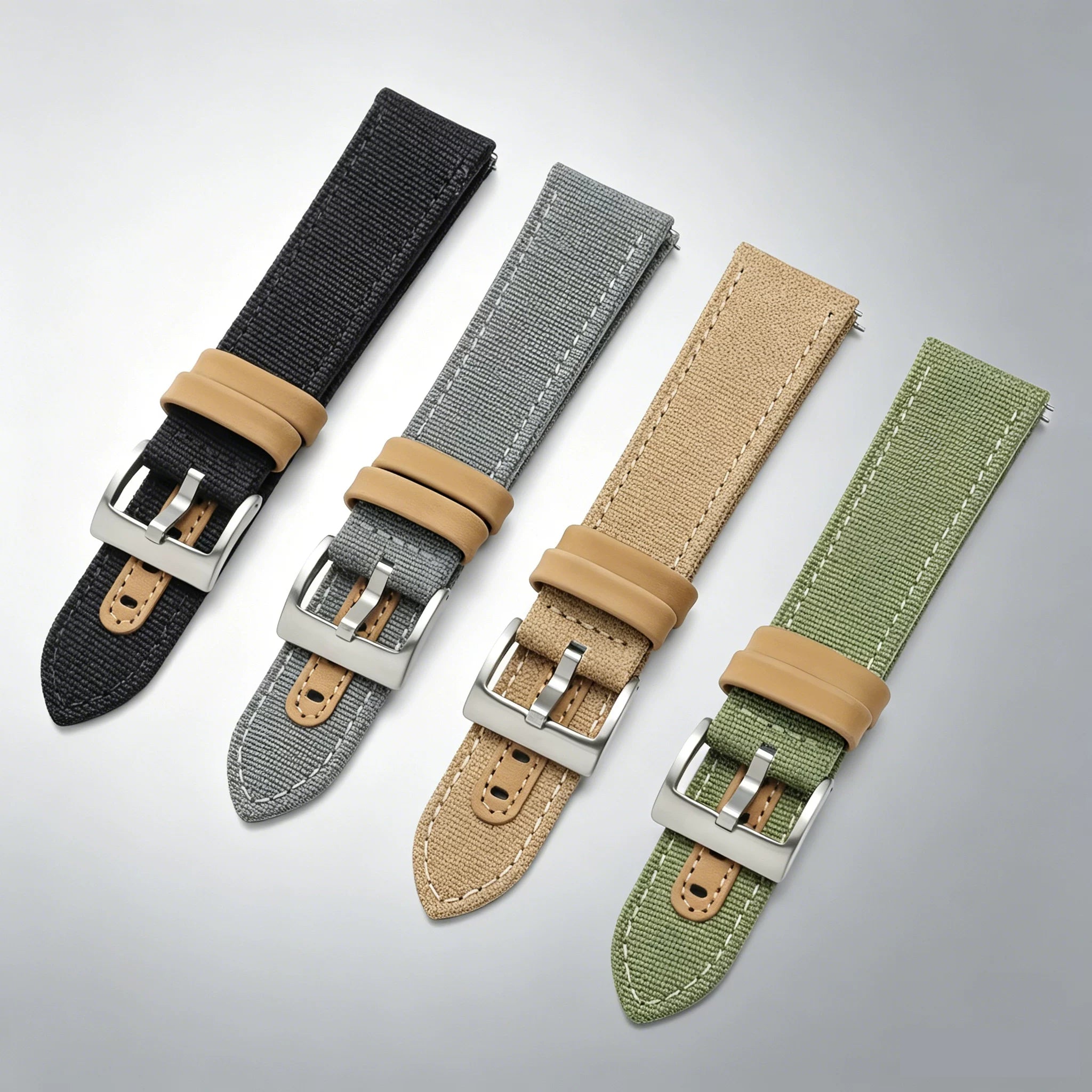Canvas strap Waterproof Nylon Watch Band with Sport Adapt quick release 20/22mm