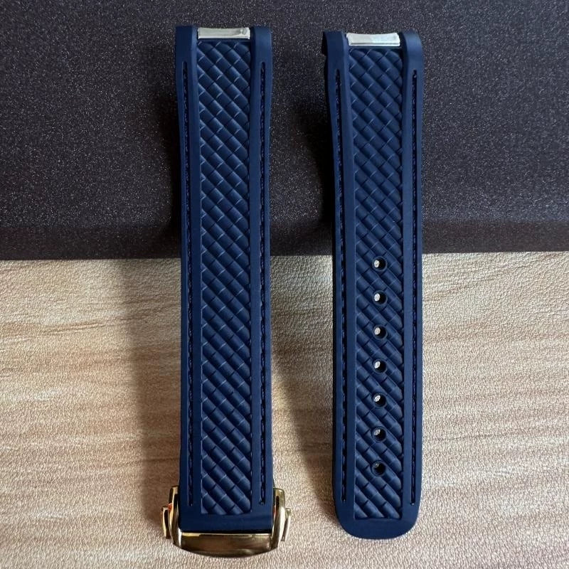 20mm High Quality Rubber Band Seamaster 150/300 Strap AT150 Gold Pin Captain Bumblebee Diver band