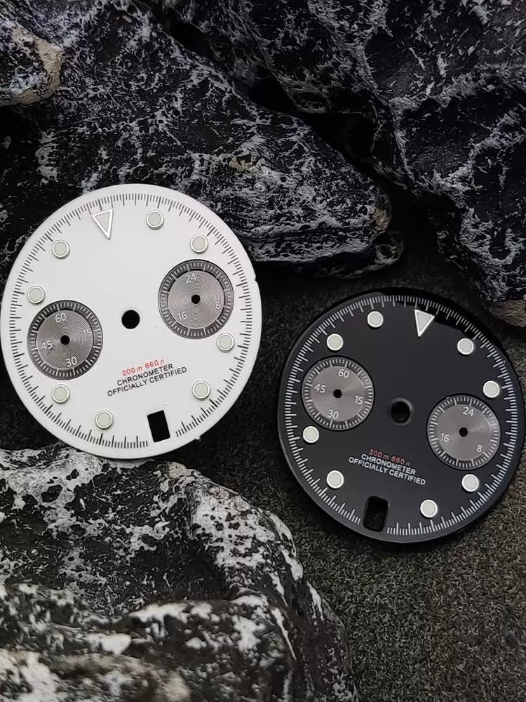 29.5MM Dial for VK64 movement luminous Chronograph quartz 2 eyes