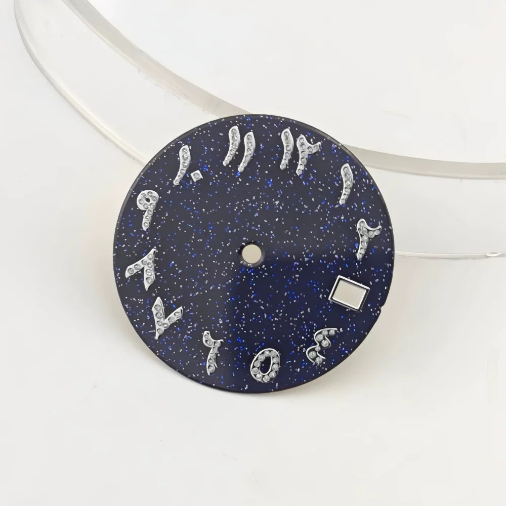 NH35 Starry dial enamel surface blue gold sand NH36/4R35 mechanical watch watch accessories size 28.5mm