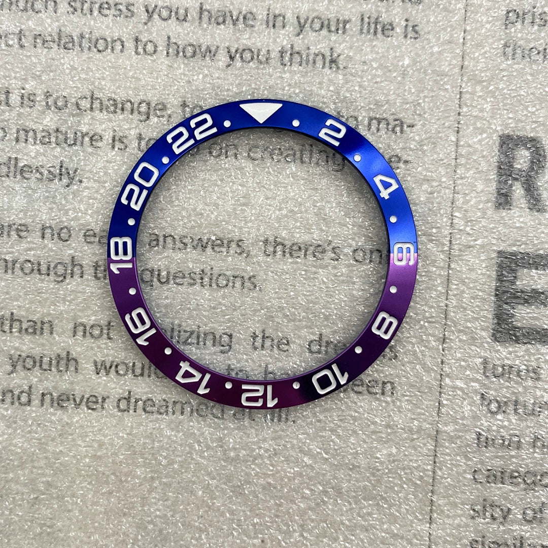 GMT Bezel Insert aluminum bezel 38mm x 30.6mm for GMT MASTER etc case pepsi