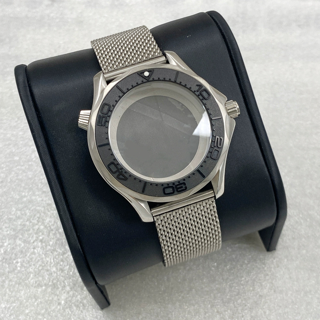 41mm改造シーマスター300ケースメッシュベルトサファイアガラスNH35ムーブメントに適合ステンレススチールケース