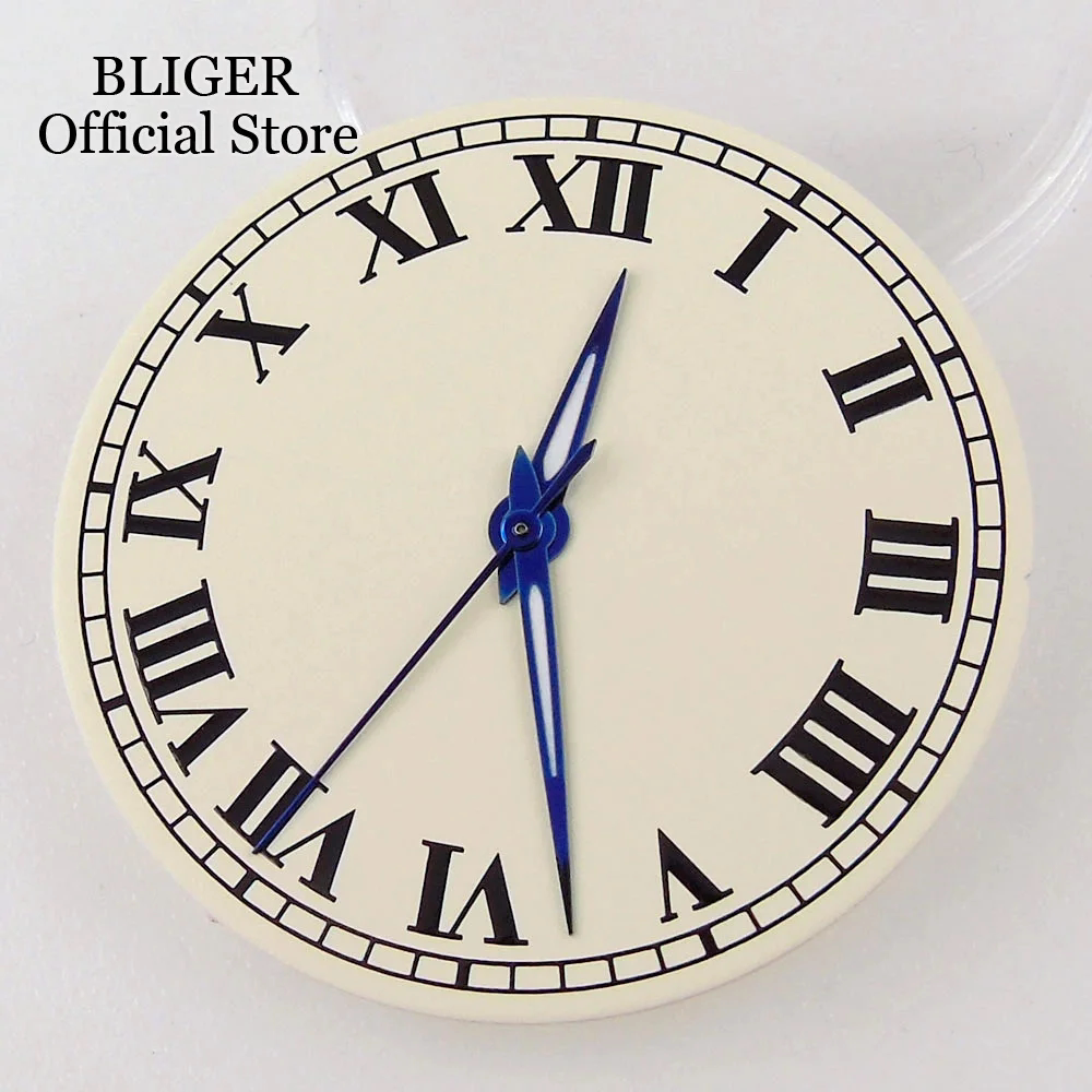 33.5MM Dial Vintage Roman Numeral Dial NH35 NH36 2824 PT5000 Miyota 8215 blue hand