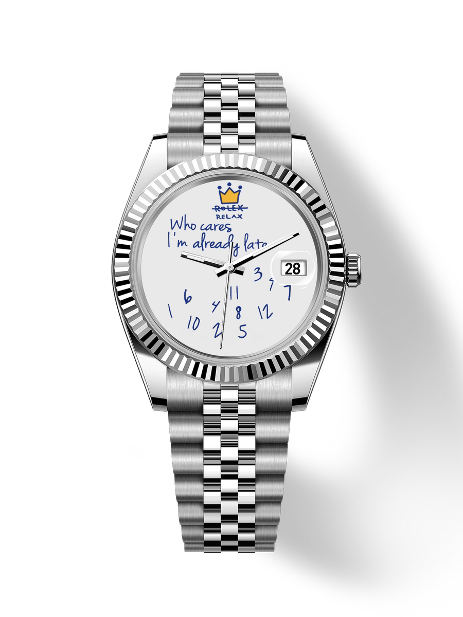 36MM / 39MM Datejust Watch Who Cares Im Already Late with Relax Crown TMI NH35 Automatic Sapphire 10ATM