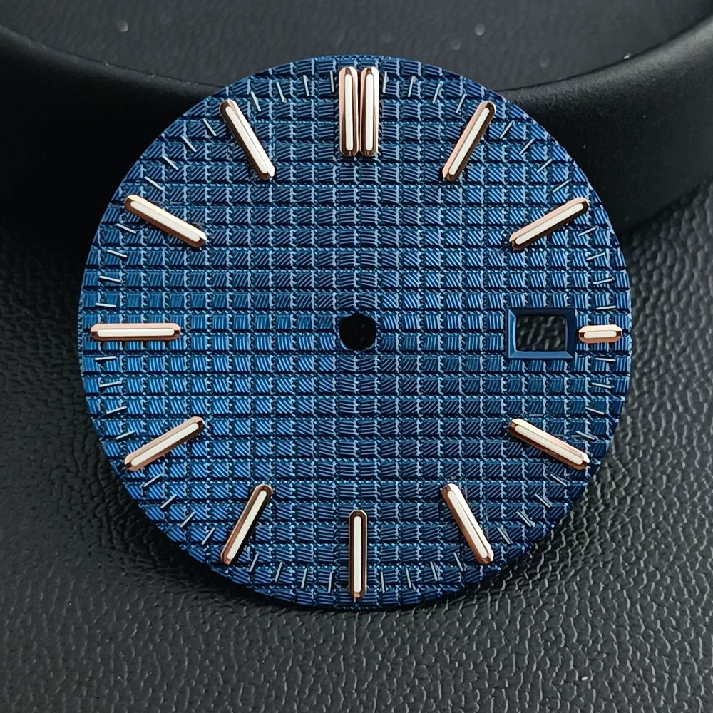 31.8mm Waffle Watch Dial no logo Sterile Green luminous for NH35/NH36 custom logo Available Prx