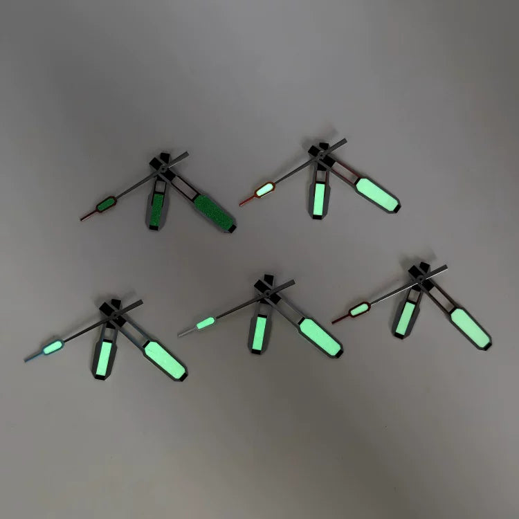 62mas Watch Hands exotic modified watch part Green luminous For Seiko NH35 NH34 Nh36 NH38 etc