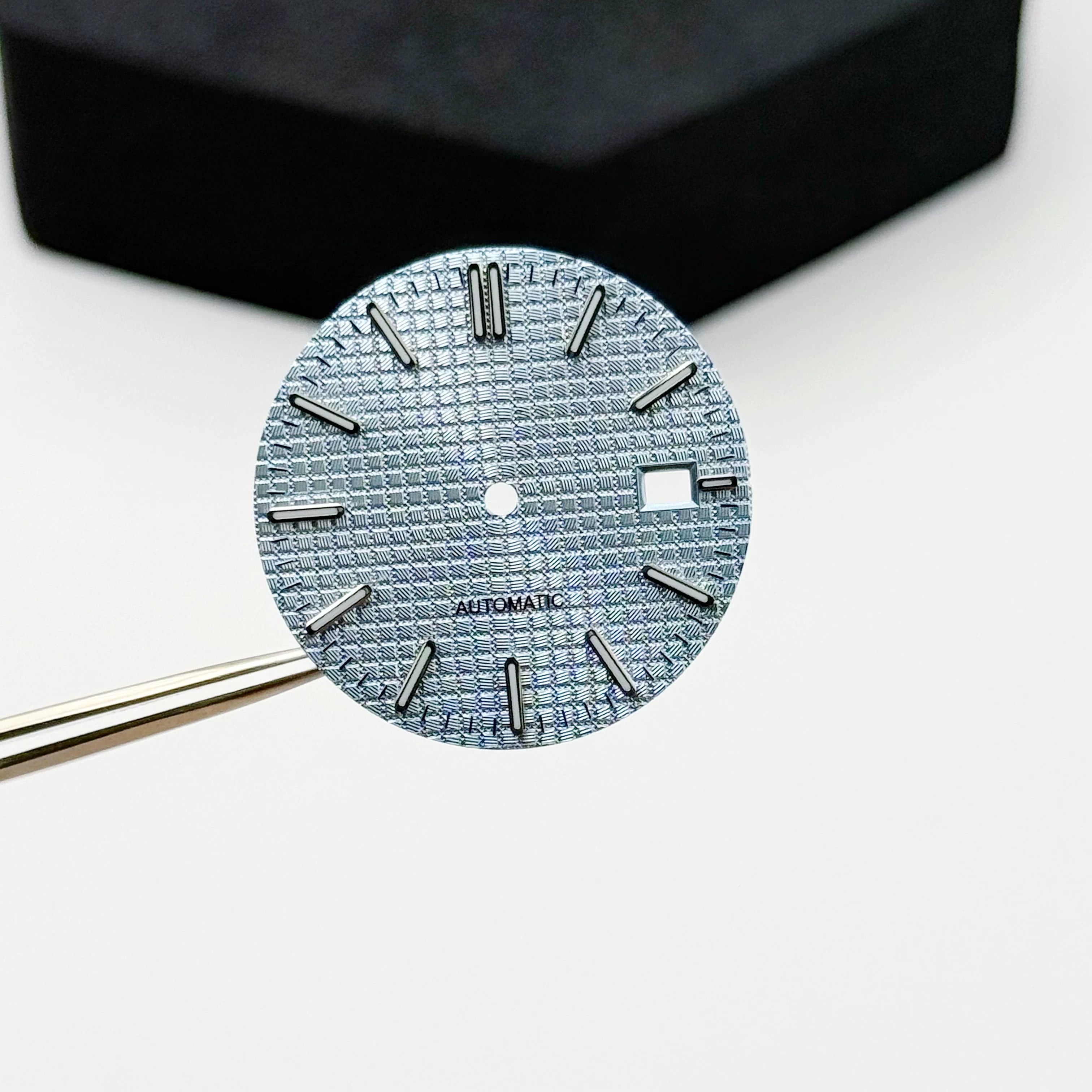 Sterile 31.8MM Waffle dial For nh35 movement green luminous Royal oak Prx watch accessories