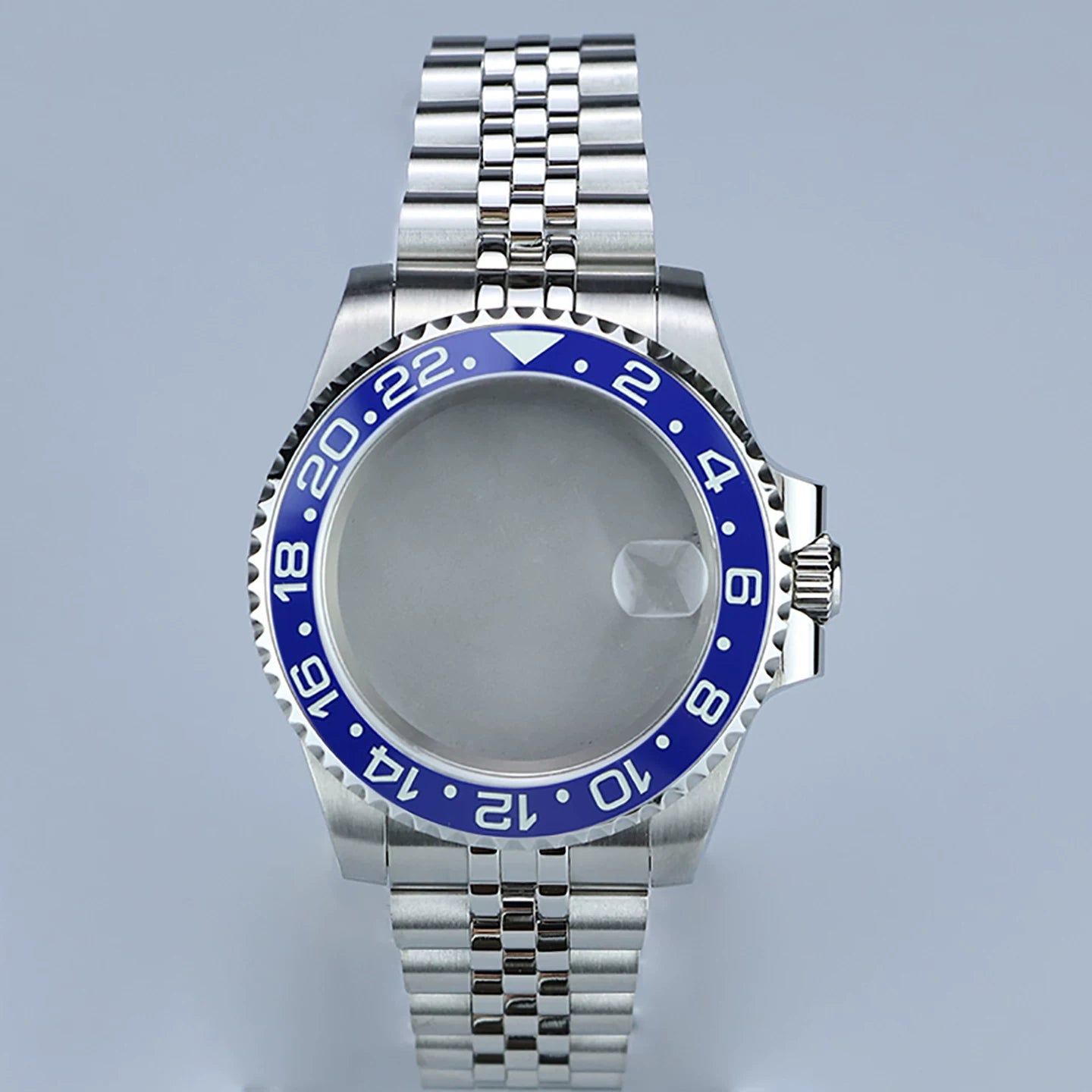 Premium Submariner Case GMT 40.5mm 316L Stainless Steel Case Sapphire Glass Enamel Bezel Blue Luminous for NH34 Movement