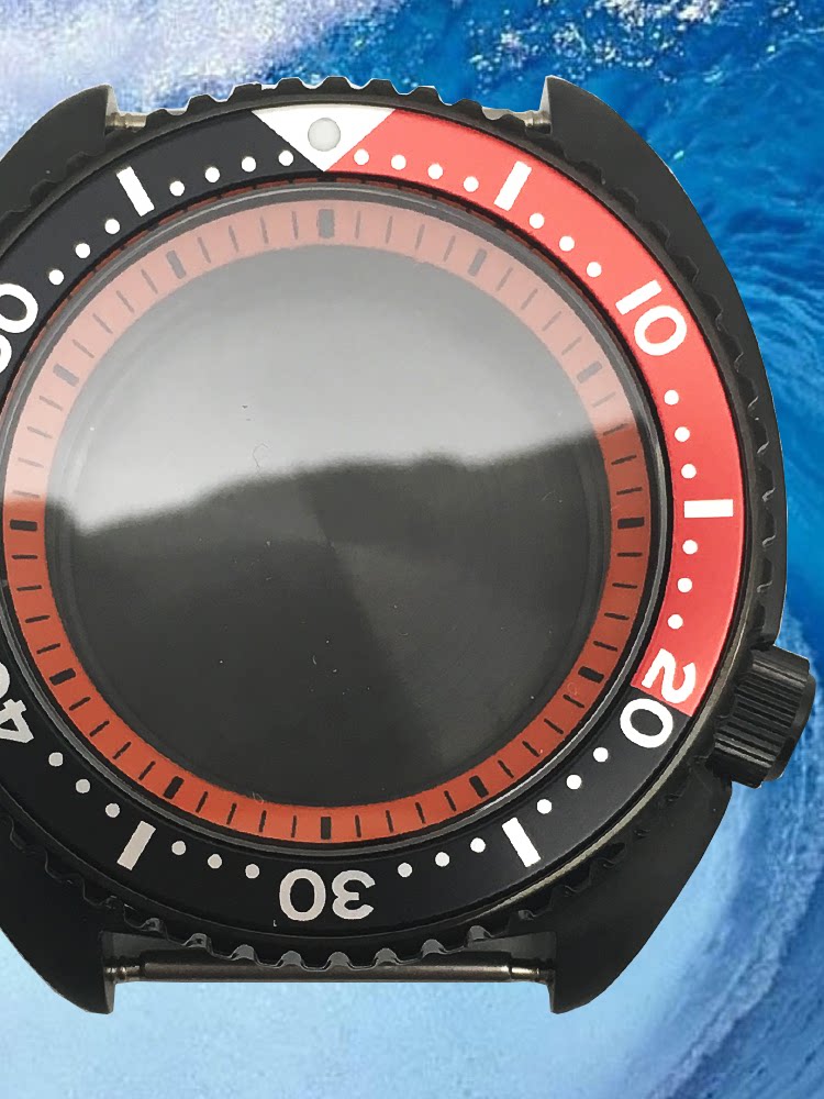 45MM Black Turtle case 6105 large abalone for NH35A/NH36A movement 28.5MM dial Sapphire 20ATM