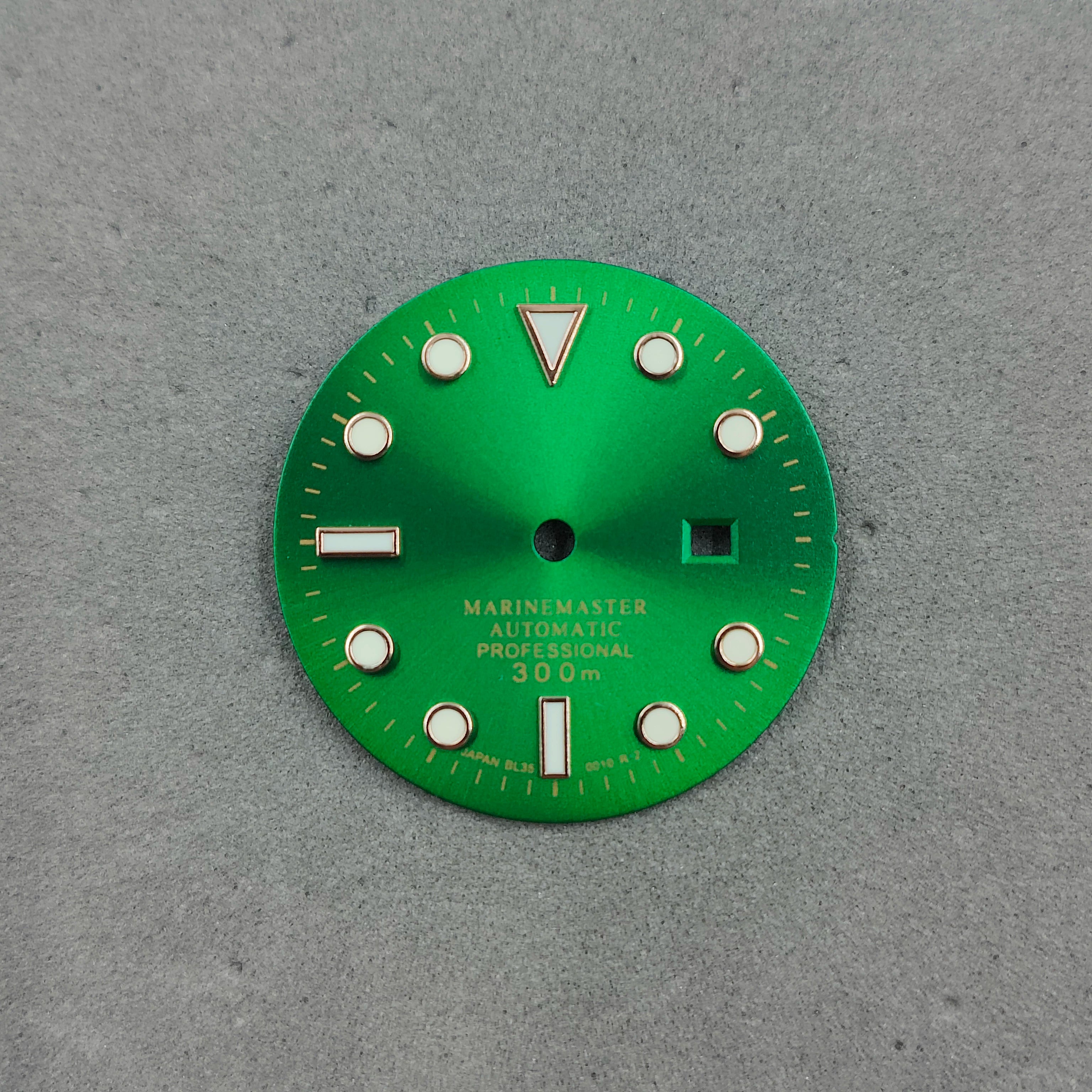 Lady Submariner Dial 24.5mm Sunburst green luminous light for installing NH05 modified watch accessories