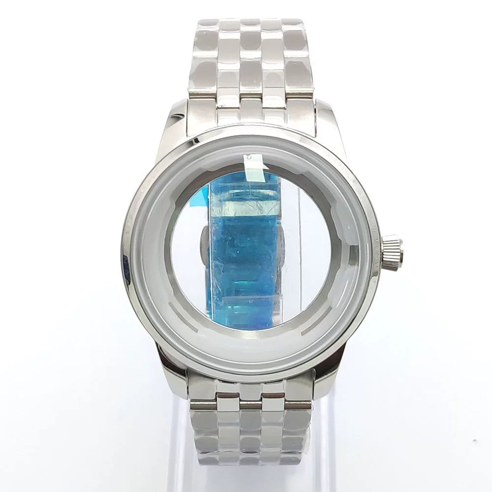 40mm Cocktail Case Sapphire Crystal with Strap NH35A/NH36A/4R/38 Movement Stainless Steel fit 35mm Dial