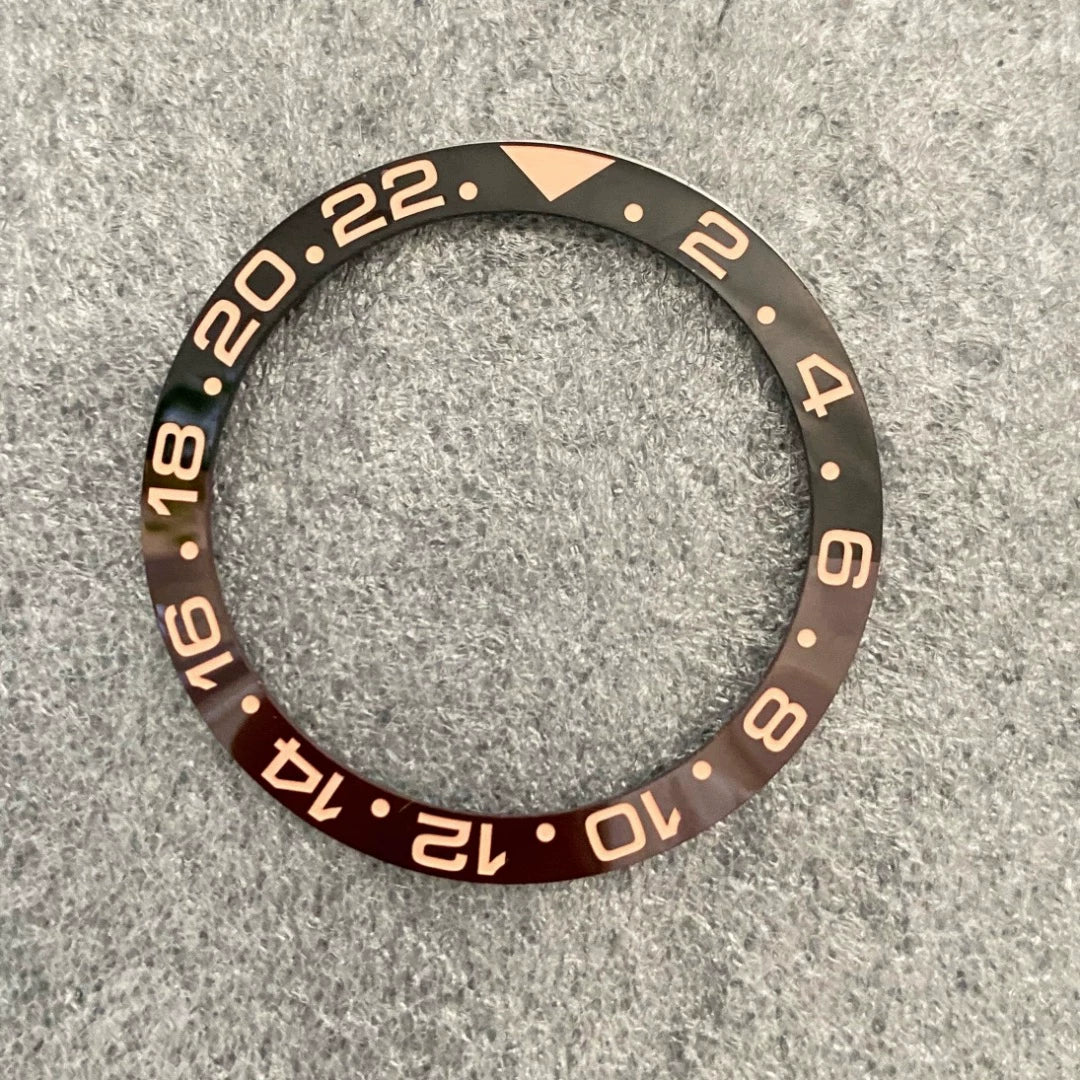 GMT Bezel Insert aluminum bezel 38mm x 30.6mm for GMT MASTER etc case pepsi