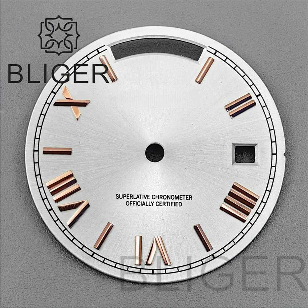 29MM Miyota 8285 Dial Roman numeral Sunburst dual calendar scale dial modified